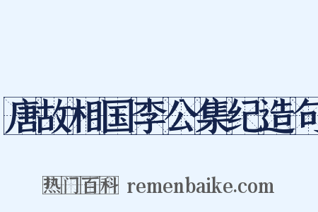 唐故相国李公集纪造句是什么意思的图片